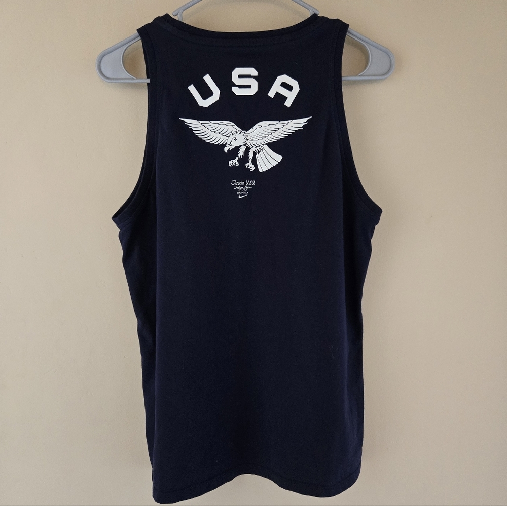 Nike Team USA Olympics Japan Tokyo Womens Medium Tank Top Eagle Graphic Blue